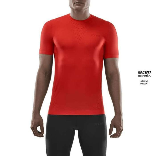 Męska koszulka sportowa z krótkim rękawem  CEP Ultralight czerwona
