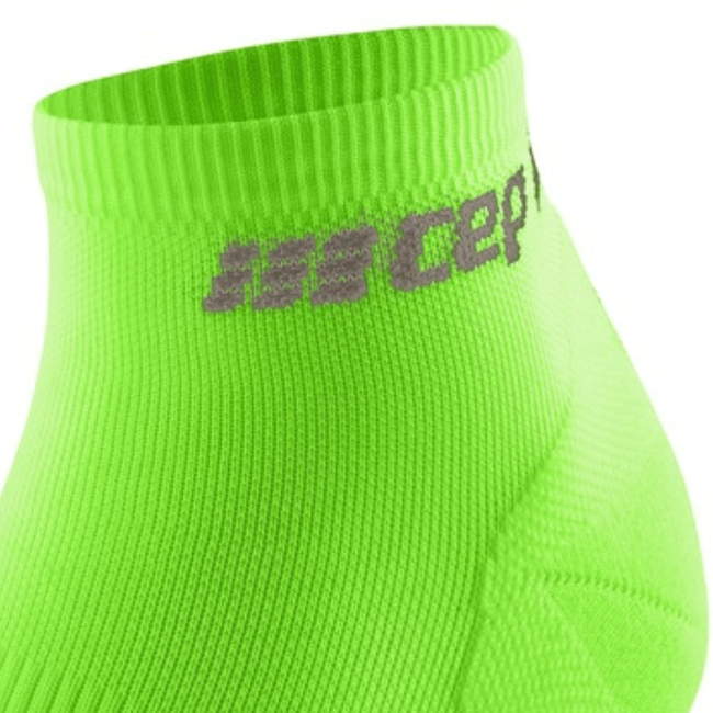 Damskie skarpety kompresyjne sportowe CEP The Run 4.0 low-cut limonkowe