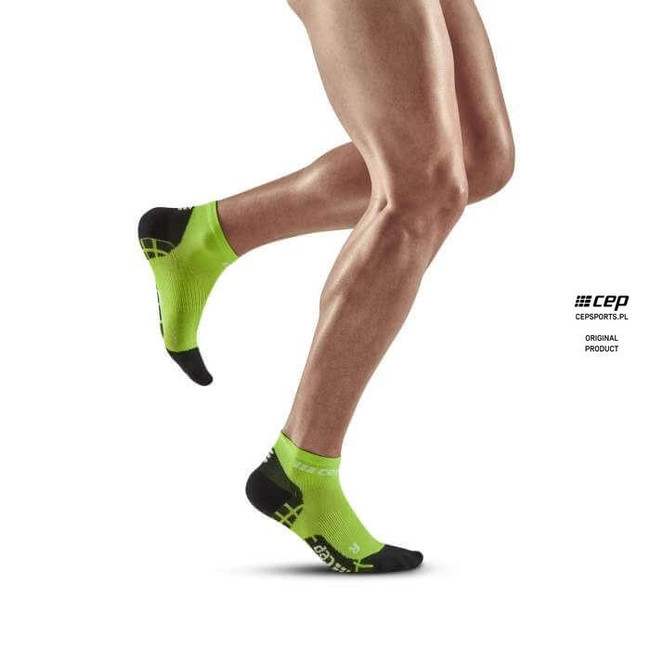 Damskie skarpety kompresyjne sportowe CEP Ultralight low-cut limonkowe
