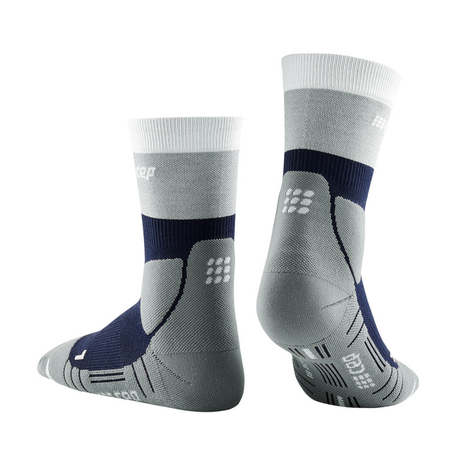 Damskie skarpety kompresyjne trekkingowe CEP z wełną Hiking Light Merino krótkie granatowe