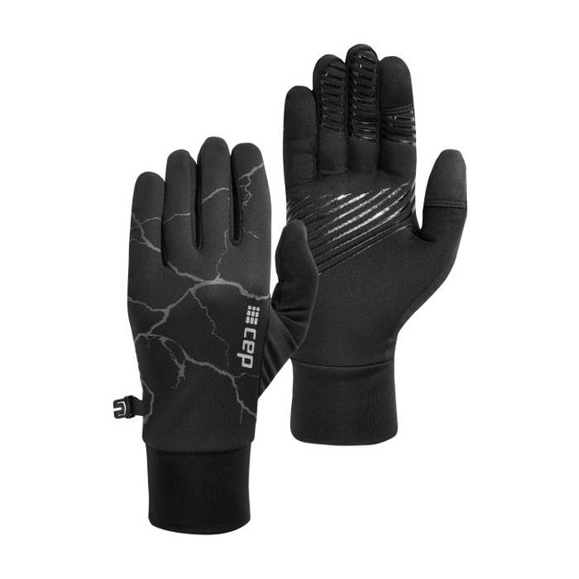 Sportowe rękawiczki odblaskowe CEP Reflective unisex czarne