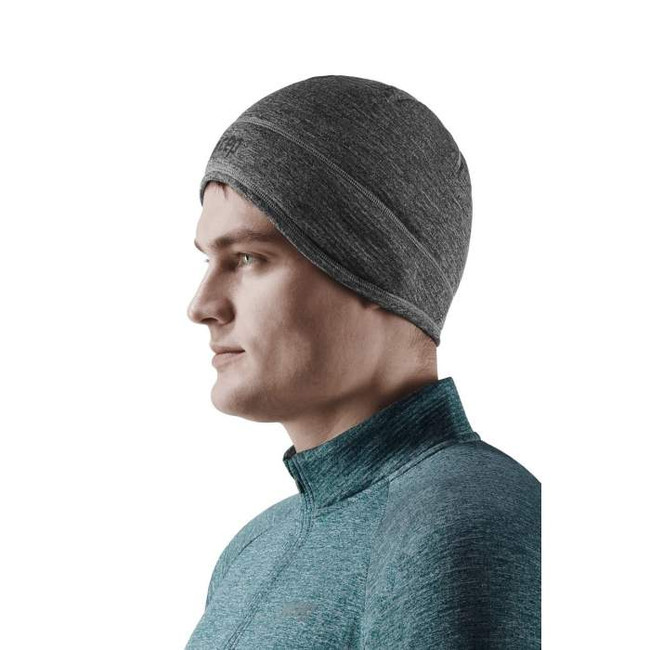 Sportowa czapka zimowa do biegania CEP unisex ciemnoszara