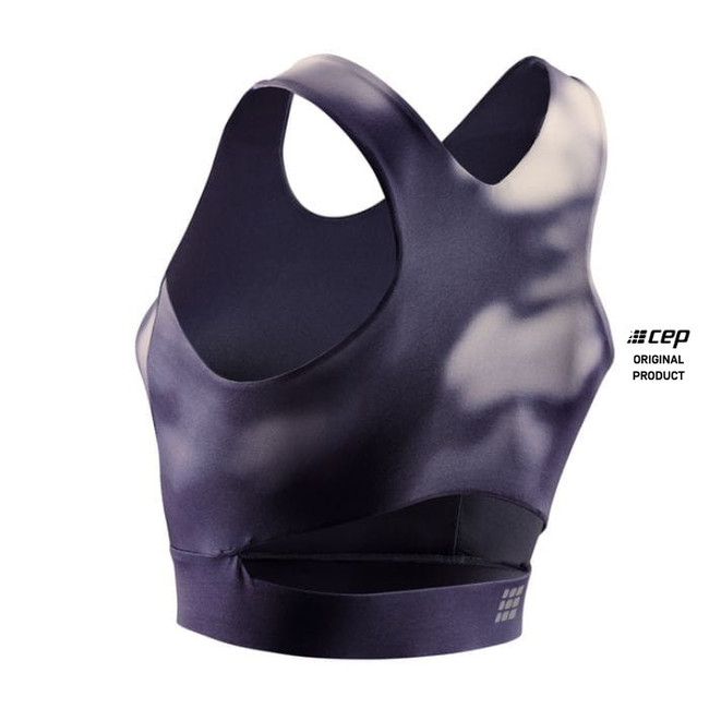 Damski  Crop Top sportowy do biegania CEP limitowana kolekcja Bloom niebieski