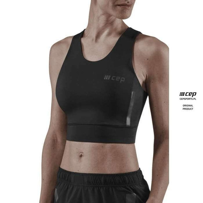 Damski sportowy Crop Top treningowy CEP czarny