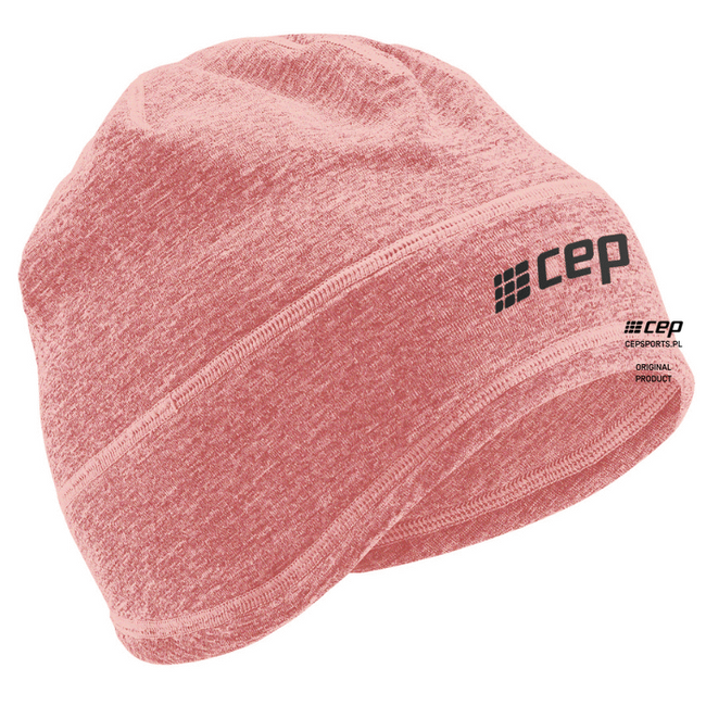 Sportowa czapka zimowa do biegania CEP unisex różowa