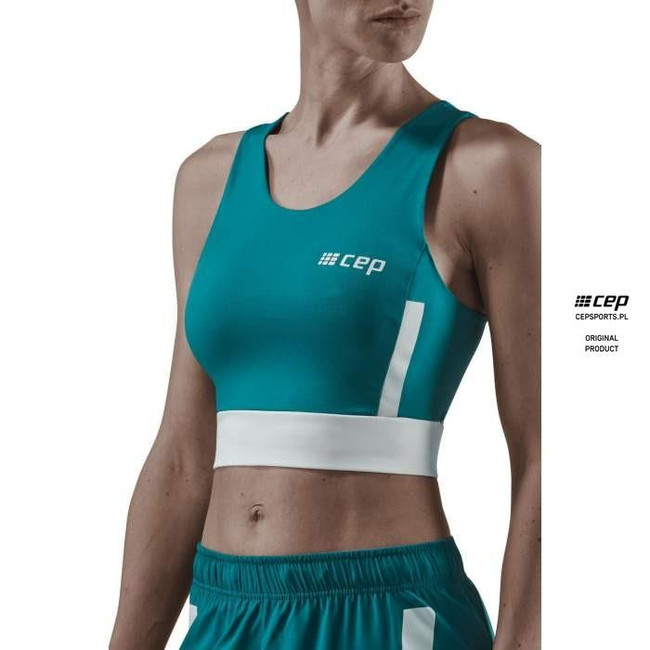 Damski sportowy Crop Top treningowy CEP niebieski