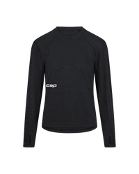 Damski longsleeve bluzka sportowa z wełny merino na zimę Core Run CEP czarna