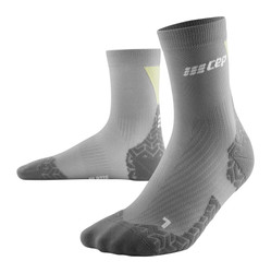 Damskie skarpety kompresyjne sportowe CEP Ultralight krótkie szaro-zielone - nowa kolekcja