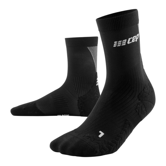 Męskie skarpety kompresyjne sportowe CEP Ultralight krótkie czarno - szare - nowa kolekcja