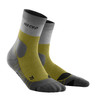 Damskie skarpety kompresyjne trekkingowe CEP z wełną Hiking Light Merino krótkie oliwkowe