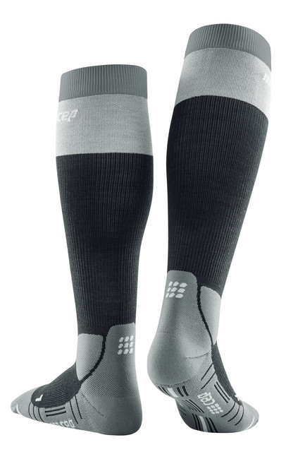 Damskie skarpety kompresyjne trekkingowe CEP z wełną Hiking Light Merino wysokie czarne