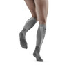 Damskie skarpety kompresyjne sportowe zimowe CEP z wełną merynosów wysokie szare