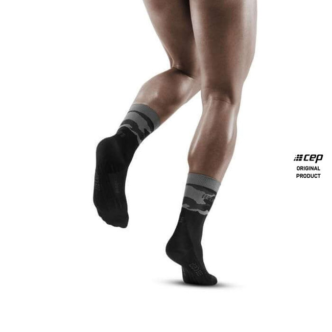 Męskie skarpety kompresyjne sportowe CEP Camocloud krótkie czarne