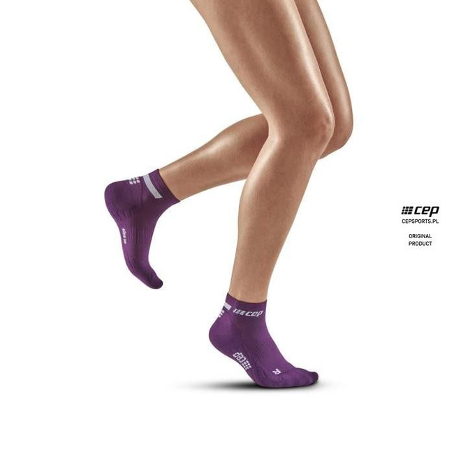 Damskie skarpety kompresyjne sportowe CEP The Run 4.0 low-cut fioletowe