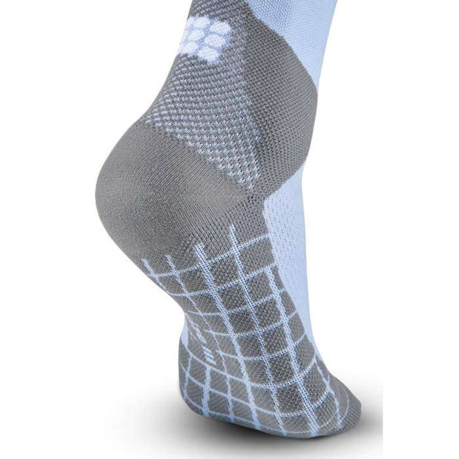Damskie skarpety kompresyjne trekkingowe CEP z wełną Hiking Light Merino krótkie jasnoniebeskie