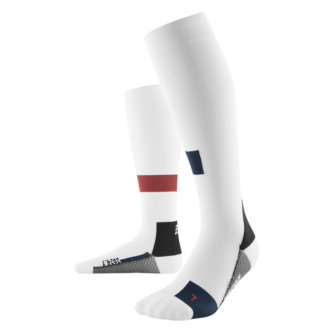 Damskie skarpety kompresyjne sportowe CEP The Run Limited wysokie białe - nowa kolekcja