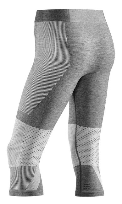 Męskie zimowe legginsy sportowe 3/4 nogawki CEP szare 