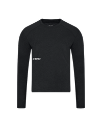 Męski longsleeve bluzka sportowa z wełny merino na zimę Core Run CEP czarna