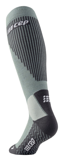 Męskie skarpety kompresyjne z wełną Merino CEP wysokie niebieskie