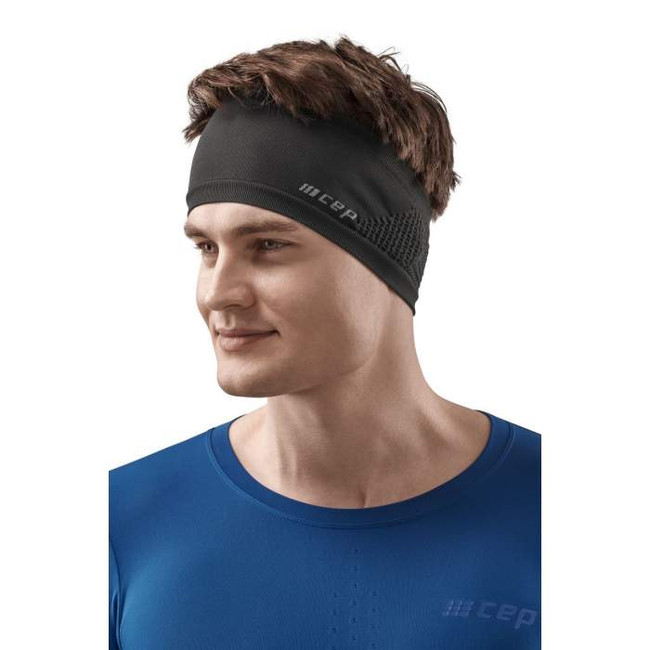 Sportowa zimowa opaska na głowę do biegania unisex czarna
