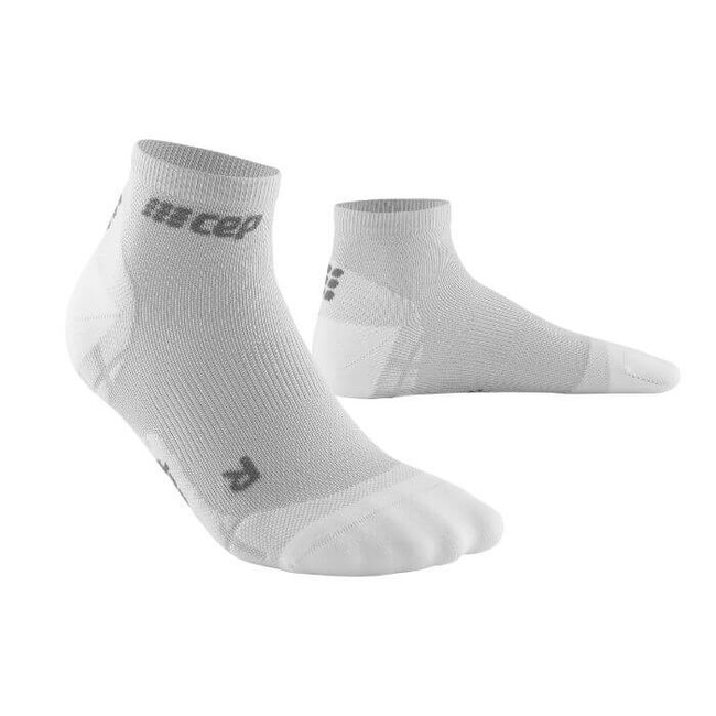 Damskie skarpety kompresyjne sportowe CEP Ultralight low-cut jasnoszare