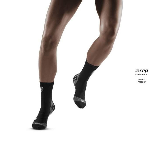 Damskie skarpety kompresyjne sportowe CEP Griptech krótkie czarne