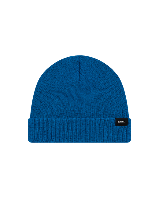 Ciepła czapka beanie z wełną merino Core Run CEP niebieska