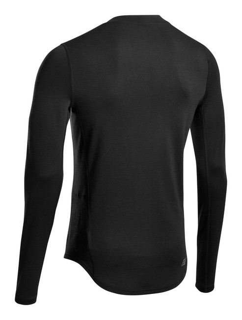 Męska koszulka sportowa z długim rękawem wełna merino CEP Cold Weather Merino czarna