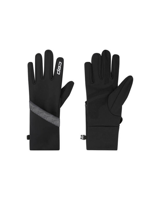 Rękawiczki sportowe ciepłe Pro Run 2w1 odblaskowe unisex czarne Core Run CEP 