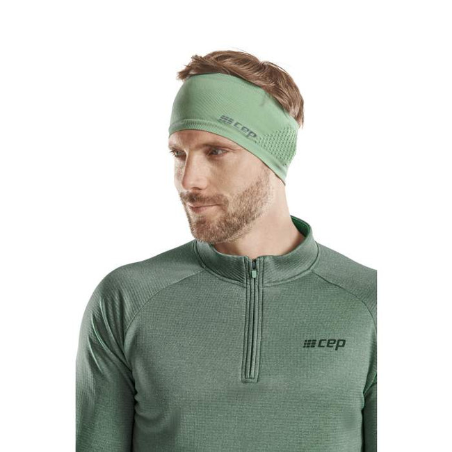 Sportowa zimowa opaska na głowę do biegania unisex miętowa