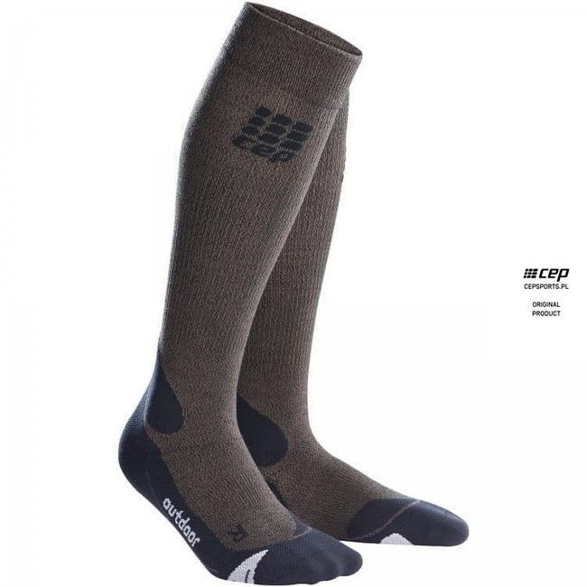 Męskie skarpety kompresyjne trekkingowe CEP Outdoor Merino wysokie