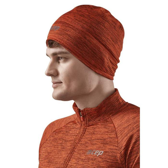 Sportowa czapka zimowa do biegania CEP unisex pomarańczowa