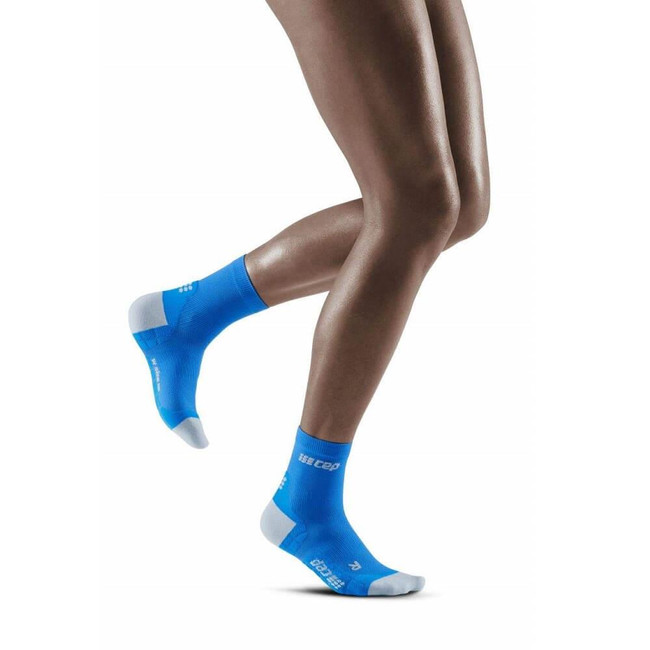 Damskie skarpety kompresyjne sportowe CEP Ultralight krótkie niebieskie