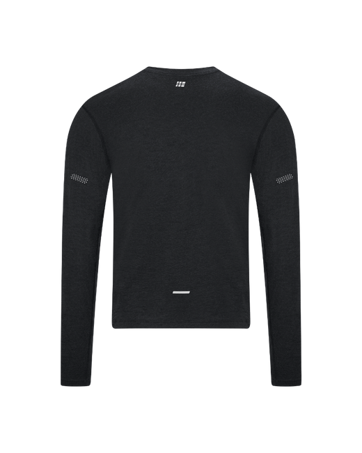 Męski longsleeve bluzka sportowa z wełny merino na zimę Core Run CEP czarna