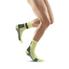 Męskie skarpety kompresyjne sportowe CEP The Run Limited krótkie limonkowe - kolekcja limitowana