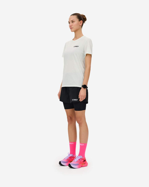 Damskie kompresyjne spodenki sportowe 2w1 CEP Core Run czarne