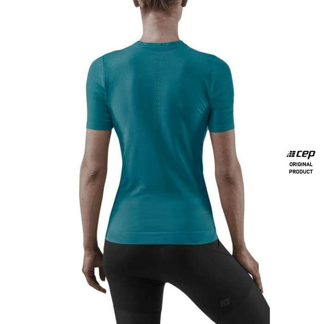 Damska koszulka sportowa z krótkim rękawem CEP Ultralight niebieska