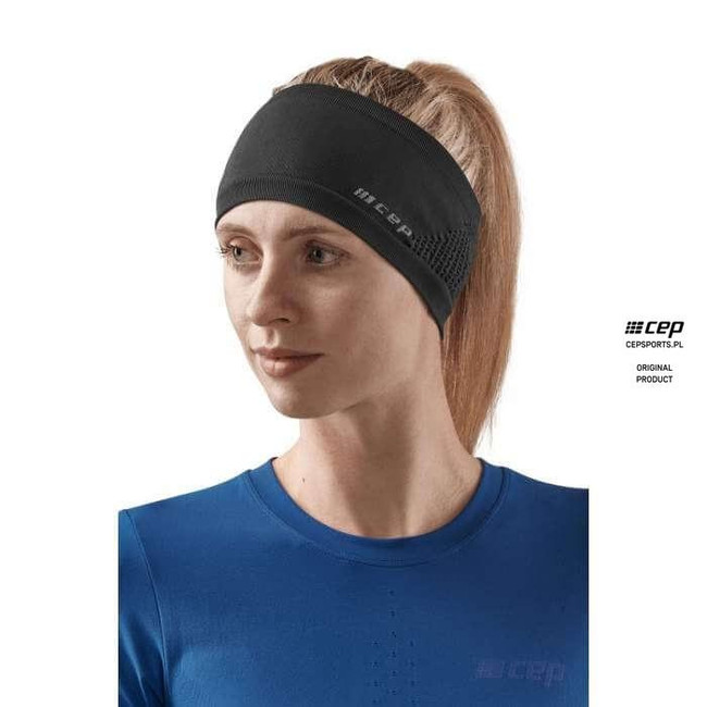 Sportowa zimowa opaska na głowę do biegania unisex czarna