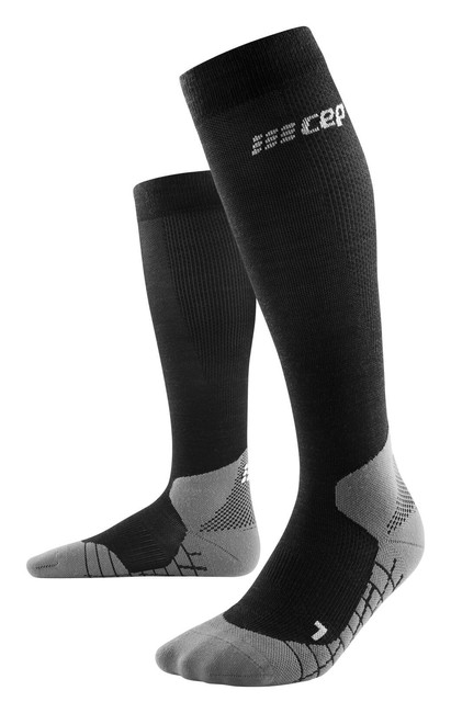 Męskie skarpety kompresyjne trekkingowe Hiking Light Merino CEP czarne