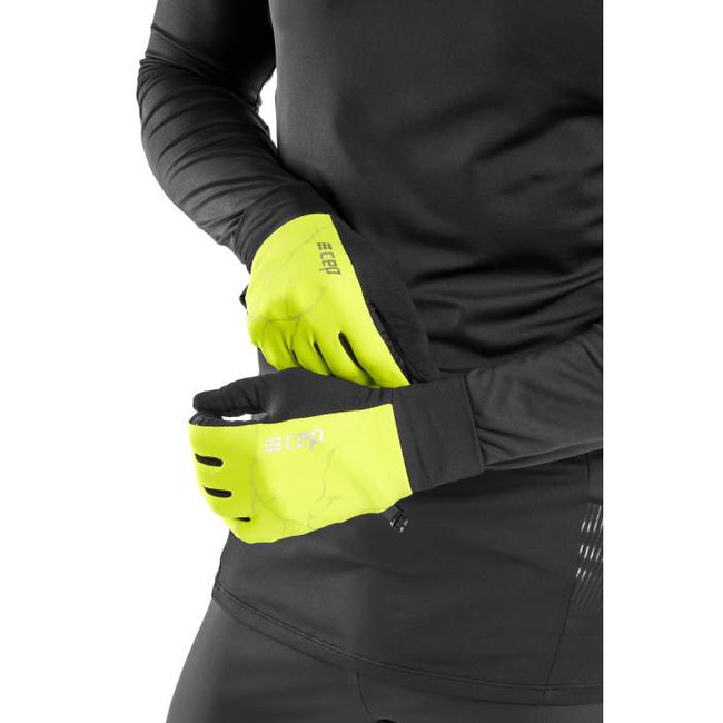Sportowe rękawiczki odblaskowe CEP Reflective unisex żółte