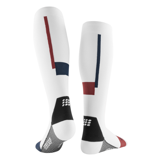 Męskie skarpety kompresyjne sportowe CEP The Run Limited wysokie białe - kolekcja limitowana