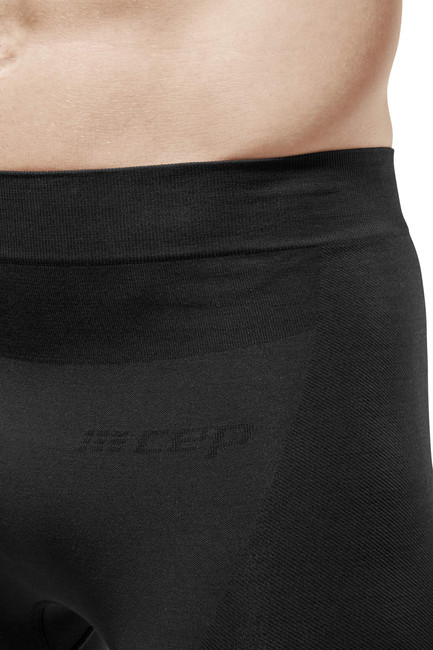 Męskie legginsy sportowe 3/4 z wełną Merino CEP czarne