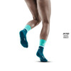 Damskie skarpety kompresyjne sportowe CEP The Run 4.0 krótkie błękitne