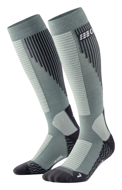 Męskie skarpety kompresyjne z wełną Merino CEP wysokie niebieskie