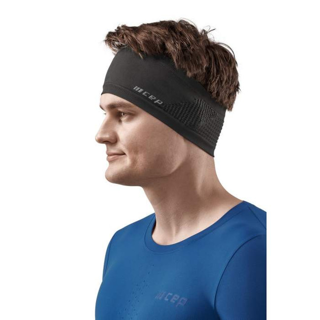 Sportowa zimowa opaska na głowę do biegania unisex czarna