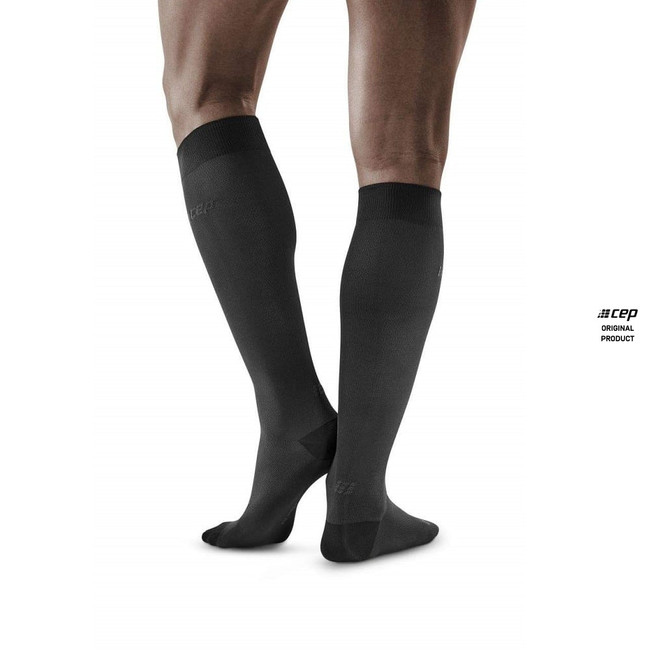 Męskie skarpety kompresyjne biznesowe CEP wysokie szare