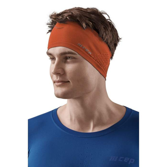 Sportowa zimowa opaska na głowę do biegania unisex pomarańczowa