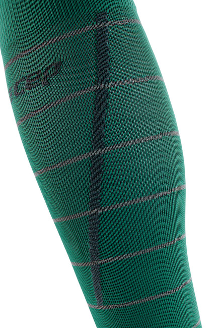 Męskie skarpety kompresyjne sportowe CEP Reflective wysokie zielone