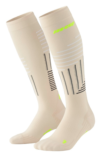 Damskie skarpety kompresyjne sportowe CEP The Run Limited 2024 wysokie beżowe