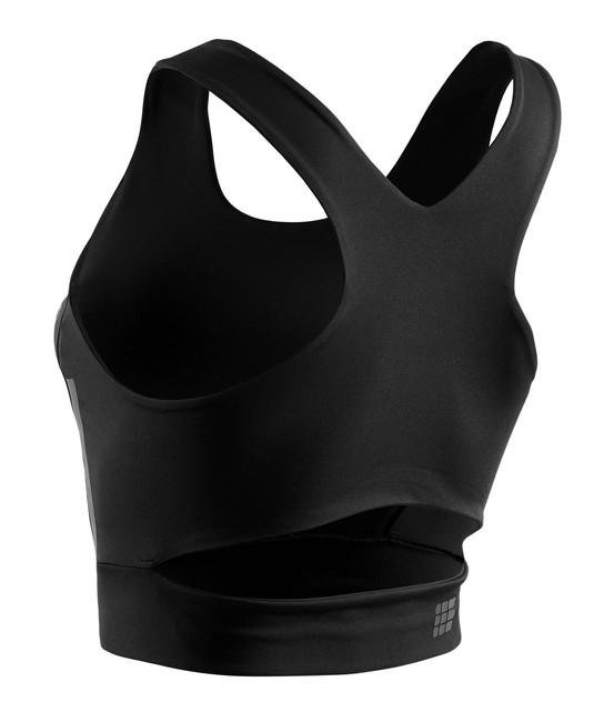 Damski sportowy Crop Top treningowy CEP czarny